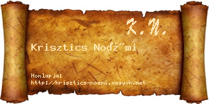 Krisztics Noémi névjegykártya